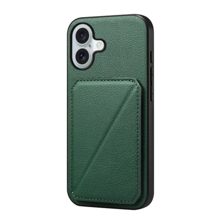 D04 Calf Texture Dual Card Slot Holder Phone Case, For iPhone 16 Pro, For iPhone 16 Plus, For iPhone 16, For iPhone 15 Pro Max, For iPhone 15 Pro, For iPhone 15 Plus
