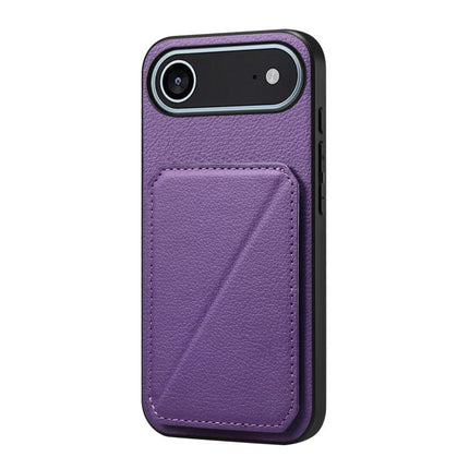 D04 Calf Texture Dual Card Slot Holder Phone Case, For iPhone 17 Pro Max, For iPhone 17 Pro, For iPhone 17, For iPhone Air, For iPhone 7 / 8 / SE 2022, For iPhone 16 Pro Max