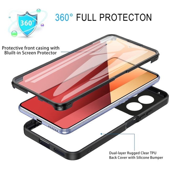 Acrylic + TPU 360 Degrees Full Coverage Phone Case, For Xiaomi Redmi Note 13 Pro 4G, For Xiaomi Redmi Note 13 4G, For Xiaomi Redmi Note 13 5G, For Xiaomi Redmi Note 13 Pro+ 5G