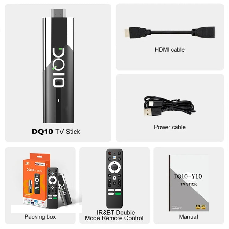 LEMFO DQ10 Allwinner H618 Quad Core ARM Cortex A53 8K HD Android TV Stick, 2GB+16GB, 4GB+32GB