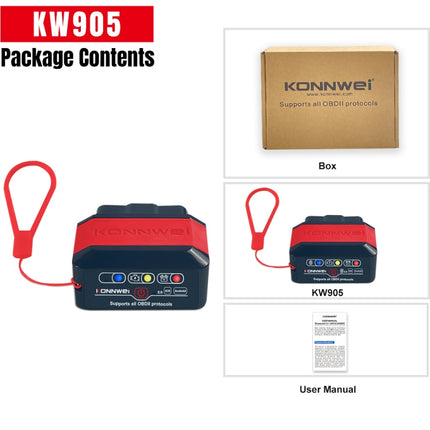 KONNWEI KW905 Bluetooth 5.0 Car OBD2 Scanner Support Android & iOS, KW905