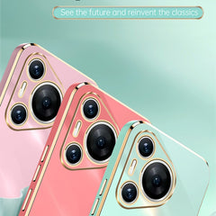XINLI Straight 6D Plating Gold Edge TPU Phone Case, For Huawei Pura 70