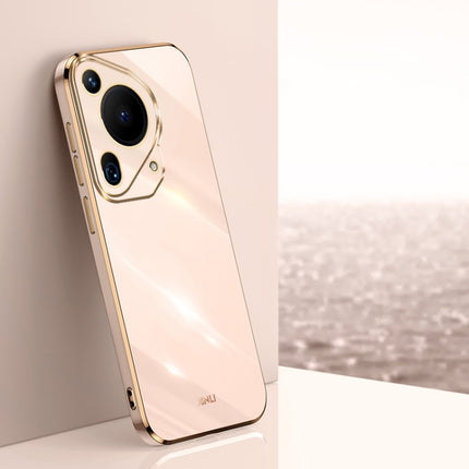 XINLI Straight 6D Plating Gold Edge TPU Phone Case, For Huawei Pura 70 Ultra, For Huawei Nova 12 SE, For Huawei Pura 70 Pro / Pura 70 Pro+
