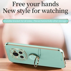 XINLI Straight 6D Plating Gold Edge TPU Shockproof Case with Ring Holder, For Honor Magic6 5G