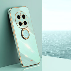 XINLI Straight 6D Plating Gold Edge TPU Shockproof Case with Ring Holder, For Honor Magic7 Pro, For Honor Magic7, For Honor X60 Pro