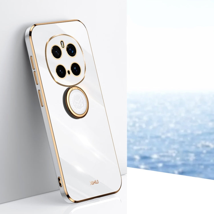 XINLI Straight 6D Plating Gold Edge TPU Shockproof Case with Ring Holder, For Honor Magic7 Pro, For Honor Magic7, For Honor X60 Pro