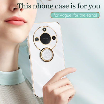 XINLI Straight 6D Plating Gold Edge TPU Shockproof Case with Ring Holder, For Honor X60, For Honor Play9T 5G, For Honor X60i