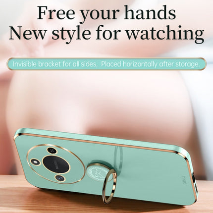 XINLI Straight 6D Plating Gold Edge TPU Shockproof Case with Ring Holder, For Honor X60, For Honor Play9T 5G, For Honor X60i