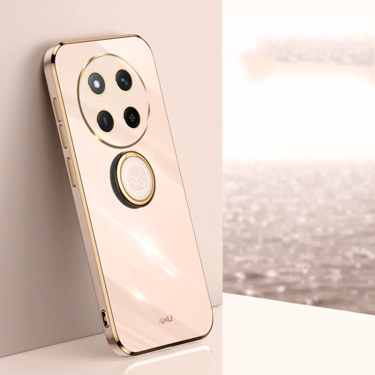 XINLI Straight 6D Plating Gold Edge TPU Shockproof Case with Ring Holder, For Honor Magic7 Pro, For Honor Magic7, For Honor X60 Pro
