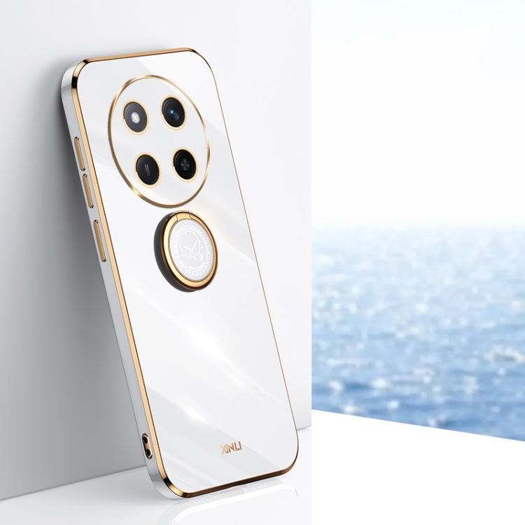 XINLI Straight 6D Plating Gold Edge TPU Shockproof Case with Ring Holder, For Honor Magic7 Pro, For Honor Magic7, For Honor X60 Pro