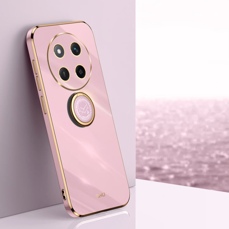 XINLI Straight 6D Plating Gold Edge TPU Shockproof Case with Ring Holder, For Honor Magic7 Pro, For Honor Magic7, For Honor X60 Pro