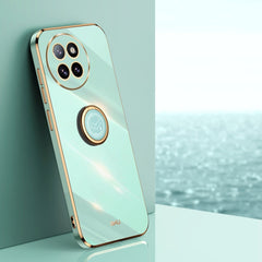 XINLI Straight Edge 6D Electroplate TPU Phone Case with Ring Holder, For Xiaomi Civi 4 Pro, For Xiaomi Redmi A3, For Xiaomi 14 Ultra 5G