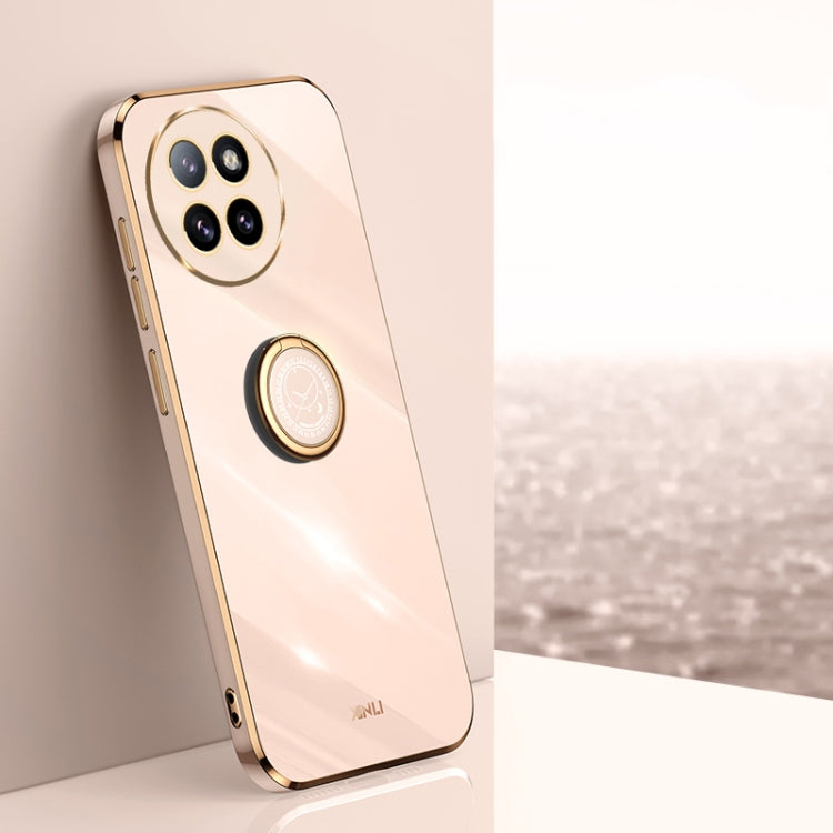 XINLI Straight Edge 6D Electroplate TPU Phone Case with Ring Holder, For Xiaomi Civi 4 Pro, For Xiaomi Redmi A3, For Xiaomi 14 Ultra 5G