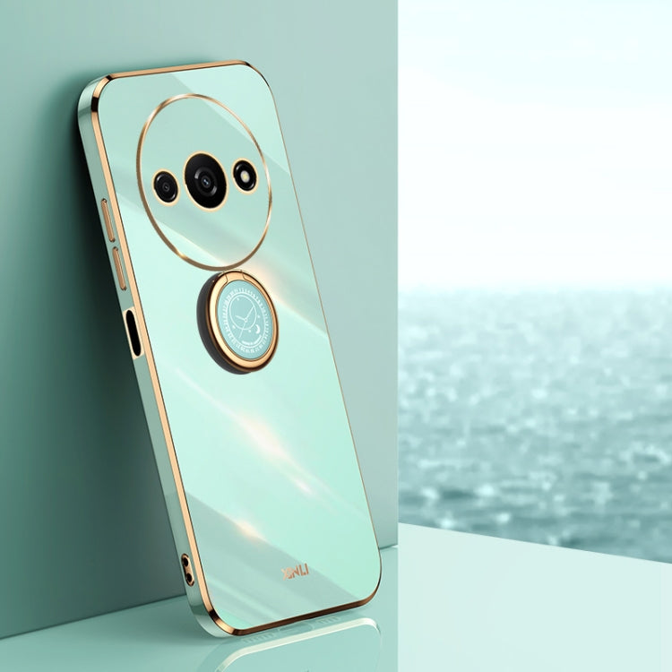 XINLI Straight Edge 6D Electroplate TPU Phone Case with Ring Holder, For Xiaomi Civi 4 Pro, For Xiaomi Redmi A3, For Xiaomi 14 Ultra 5G