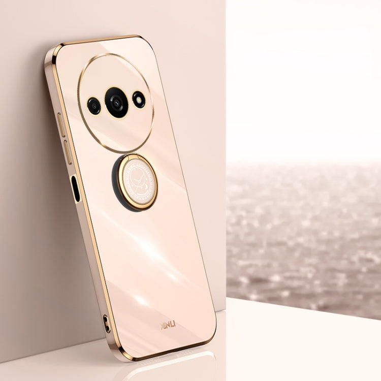 XINLI Straight Edge 6D Electroplate TPU Phone Case with Ring Holder, For Xiaomi Civi 4 Pro, For Xiaomi Redmi A3, For Xiaomi 14 Ultra 5G