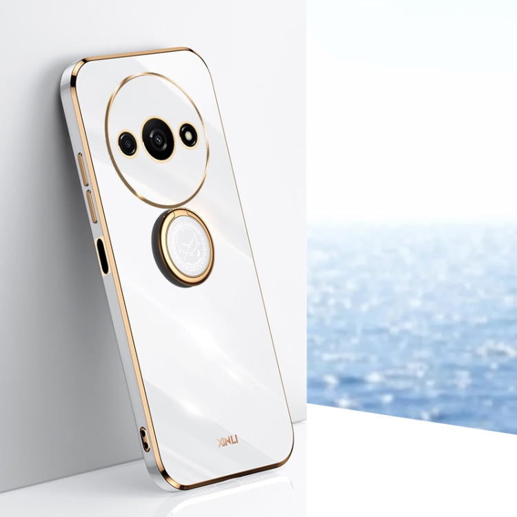 XINLI Straight Edge 6D Electroplate TPU Phone Case with Ring Holder, For Xiaomi Civi 4 Pro, For Xiaomi Redmi A3, For Xiaomi 14 Ultra 5G