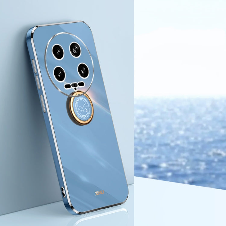 XINLI Straight Edge 6D Electroplate TPU Phone Case with Ring Holder, For Xiaomi Civi 4 Pro, For Xiaomi Redmi A3, For Xiaomi 14 Ultra 5G