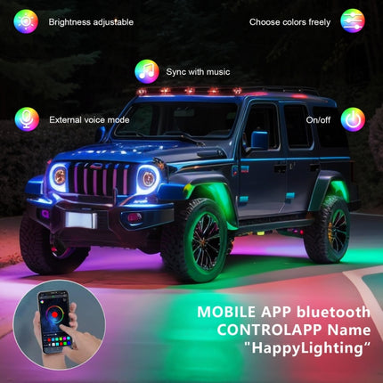 G6 RGB Colorful Car Chassis Light LED Music Atmosphere Light With 24-Button Remote Control, 8 in 1, 6 in 1, 4 in 1