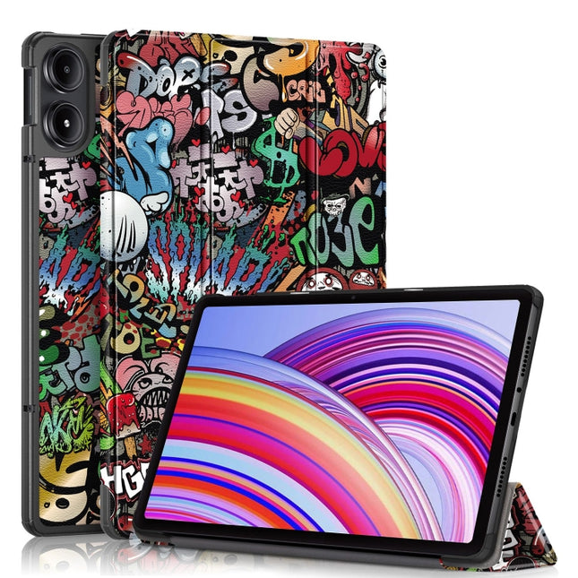 Custer Painted 3-Fold Stand Leather Smart Tablet Case, For Xiaomi Redmi Pad Pro 12.1