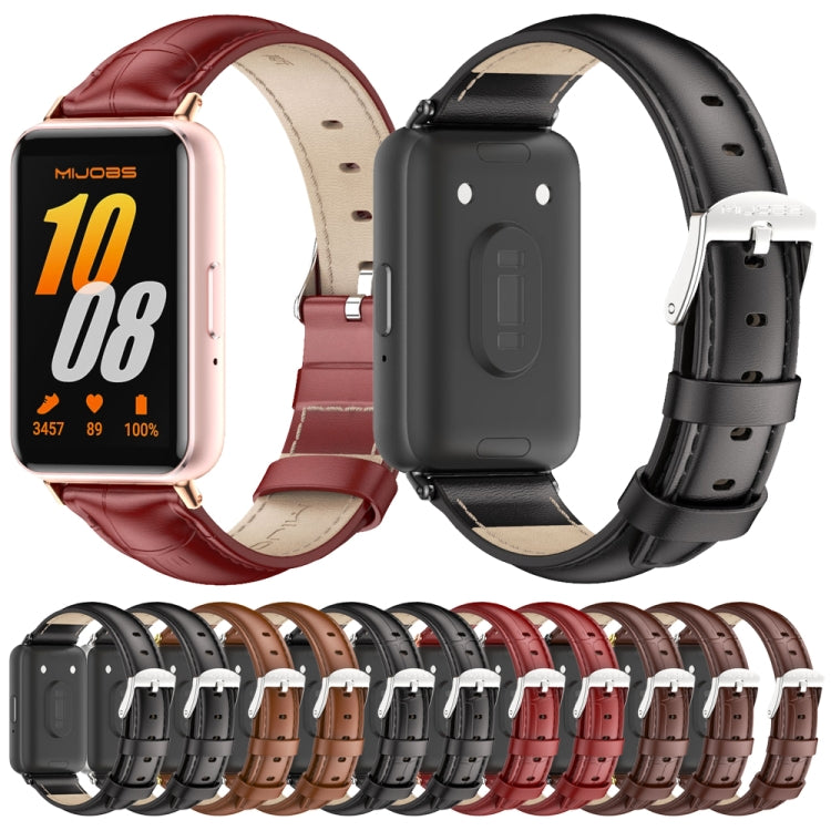 Mijobs Dual-sided Genuine Leather Watch Band