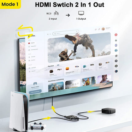 OZ 8K 60Hz 2 in 1 Out Two Ways HDMI Switcher, 8K 60Hz