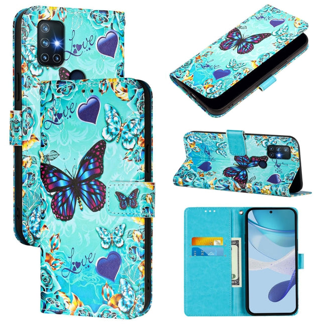 Colored Drawing Pattern Plain Weave Leather Phone Case, For OnePlus Nord N10 5G