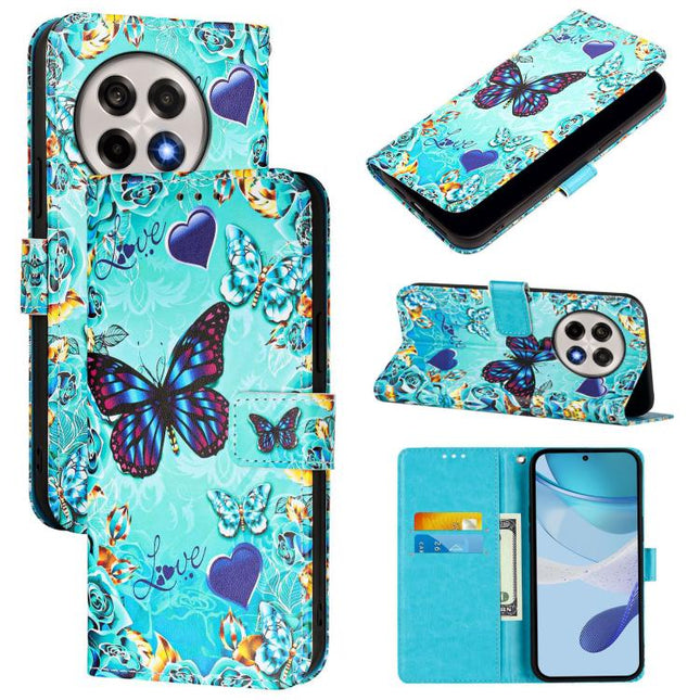 Colored Drawing Pattern Plain Weave Leather Phone Case, For OnePlus 13R / Ace 5 / 5 Pro, For OnePlus Nord 4 5G, For OnePlus Nord CE4 Lite