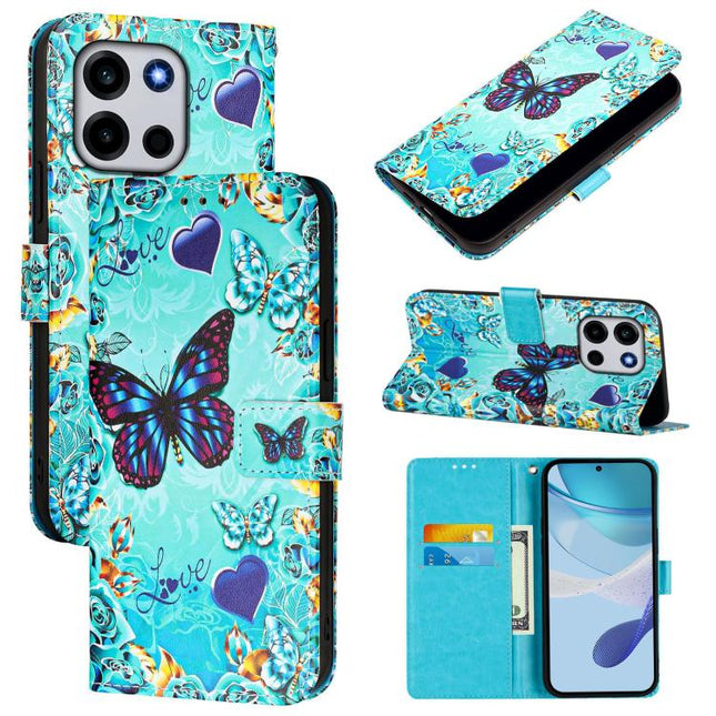 Colored Drawing Pattern Plain Weave Leather Phone Case, For OnePlus Turbo 6 / Turbo 6V 5G, For OnePlus Ace 5 Ultra, For OnePlus Ace 5 Racing