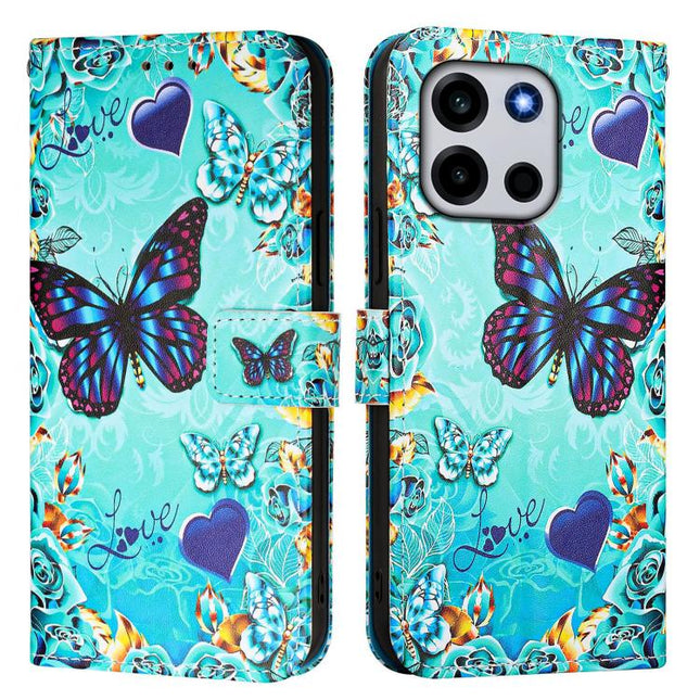 Colored Drawing Pattern Plain Weave Leather Phone Case, For OnePlus Turbo 6 / Turbo 6V 5G, For OnePlus Ace 5 Ultra, For OnePlus Ace 5 Racing