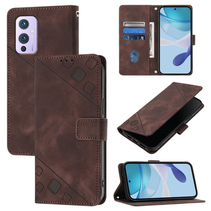 Skin-feel Embossed Leather Phone Case, For OnePlus 9, For OnePlus Nord N10 5G
