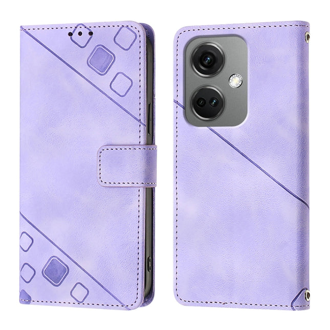 Skin-feel Embossed Leather Phone Case, For OnePlus Nord CE3 5G India, For OnePlus Ace 2V / Nord 3, For OnePlus Nord N300, For OnePlus Nord N20 SE Global