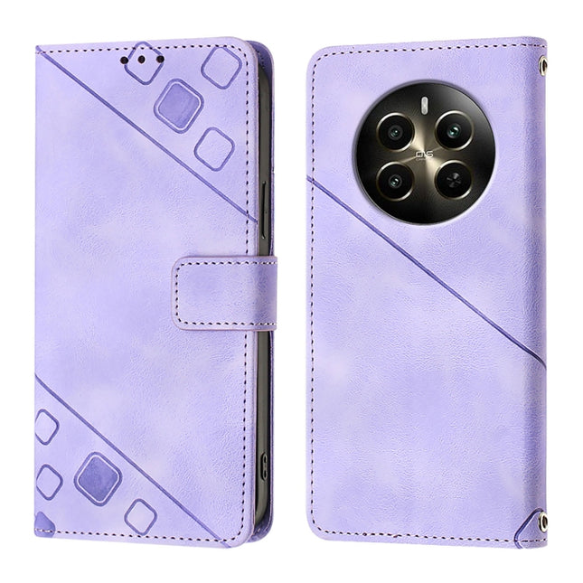 Skin-feel Embossed Leather Phone Case, For Realme Narzo 70 Pro India, For Realme 12 5G Global, For Realme Note 50 4G Global / Realme C51 4G, For Realme C53 4G / Narzo N53 4G Global