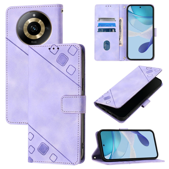Skin-feel Embossed Leather Phone Case, For Realme 11 4G Global, For Realme GT5 240W / Realme GT5, For Realme Narzo 60 Pro Global, For Realme C65 4G Global
