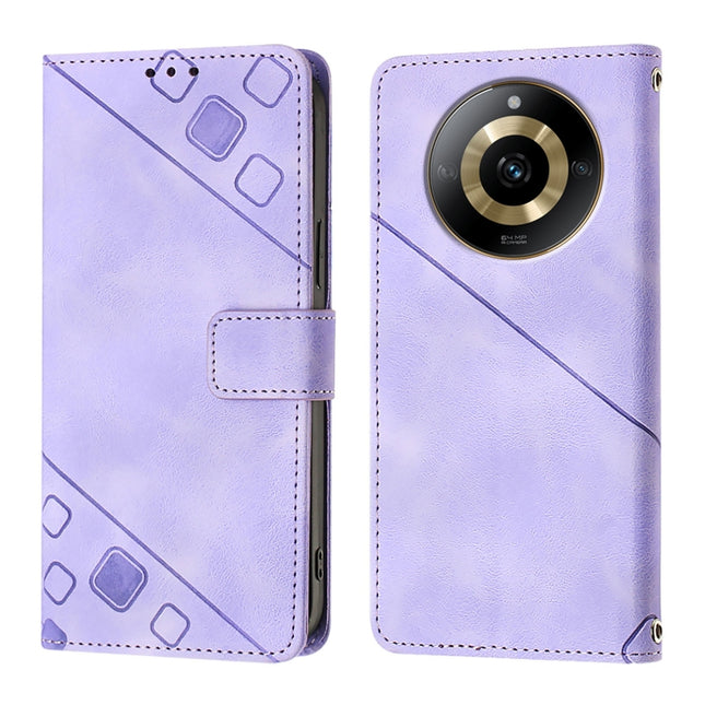 Skin-feel Embossed Leather Phone Case, For Realme 11 4G Global, For Realme GT5 240W / Realme GT5, For Realme Narzo 60 Pro Global, For Realme C65 4G Global