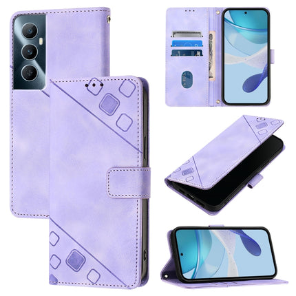 Skin-feel Embossed Leather Phone Case, For Realme 11 4G Global, For Realme GT5 240W / Realme GT5, For Realme Narzo 60 Pro Global, For Realme C65 4G Global