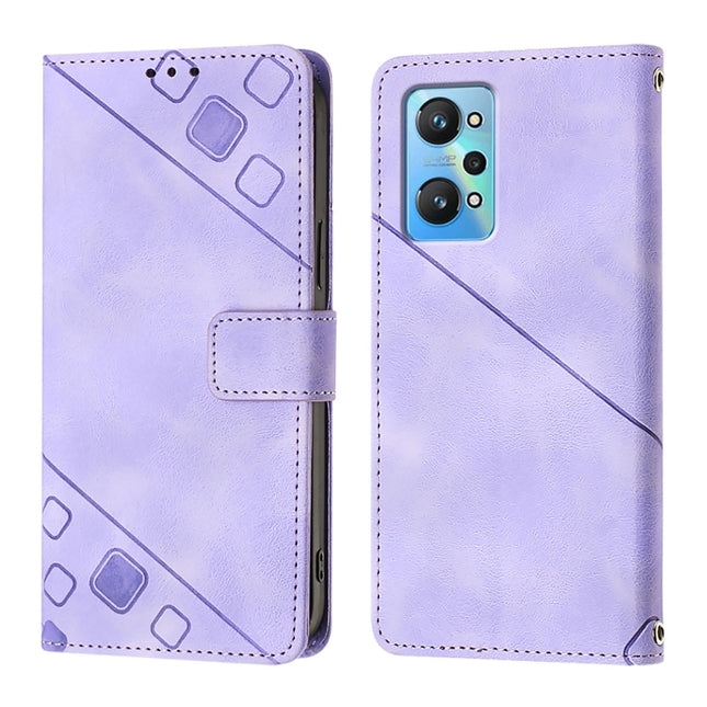 Skin-feel Embossed Leather Phone Case, For Realme GT Neo 3T, For Realme Narzo 50 5G / Realme V23, For Realme 8 5G / Realme 9 5G India, For Realme C20 / C11 2021 / C21