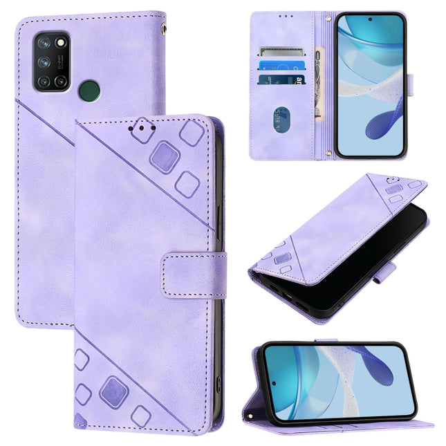 Skin-feel Embossed Leather Phone Case, For Realme C17 / 7i