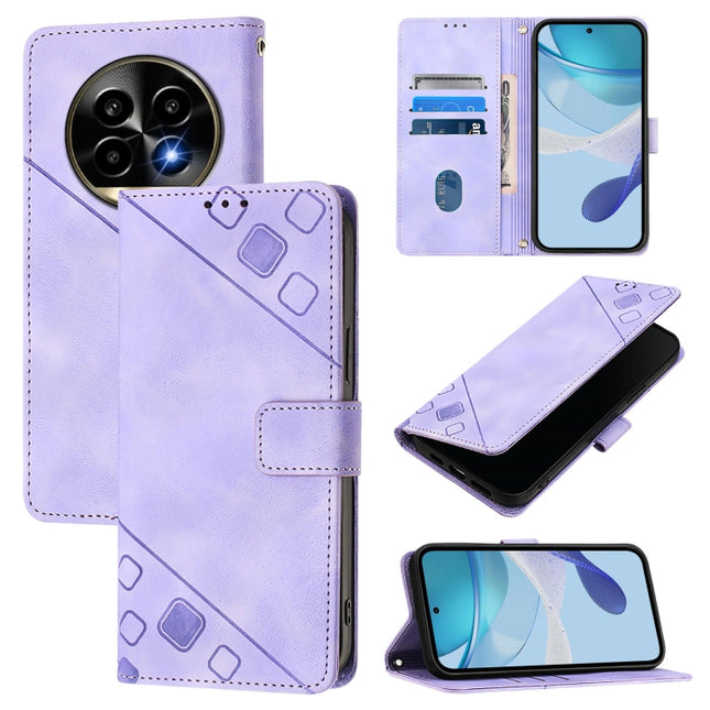 Skin-feel Embossed Leather Phone Case, For Realme 13 Pro 5G / 13 Pro+ 5G, For Realme GT 6 5G Global, For Realme GT 6T 5G Global, For Realme 12+ 5G Global