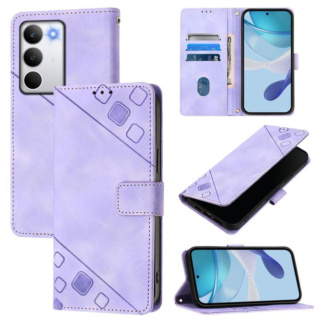 Skin-feel Embossed Leather Phone Case, For Realme C71 4G Global, For Realme Neo7 Turbo 5G, For Realme V70 / 14x Global / C75 5G, For Realme Narzo 80 Pro / 14 Pro 5G India
