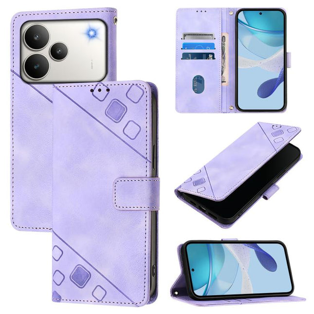 Skin-feel Embossed Leather Phone Case, For Realme P4 5G, For Realme 15T 5G Global, For Realme C71 4G India, For Realme 15 / 15 Pro 5G Global