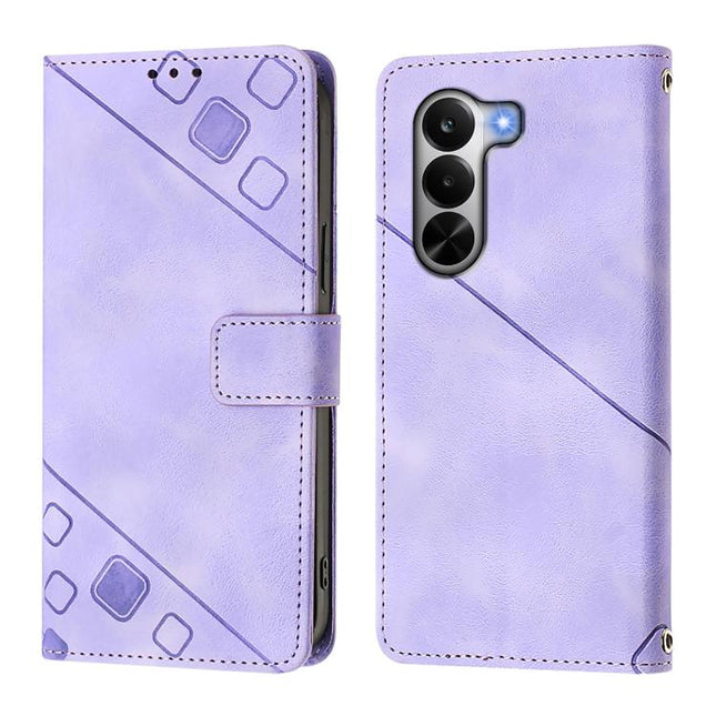 Skin-feel Embossed Leather Phone Case, For Realme P4x 5G / OnePlus Nord CE6 Lite, For Realme Note 70 4G / 70T 4G, For Realme C85 5G / 15x 5G India, For Realme P4 Pro 5G