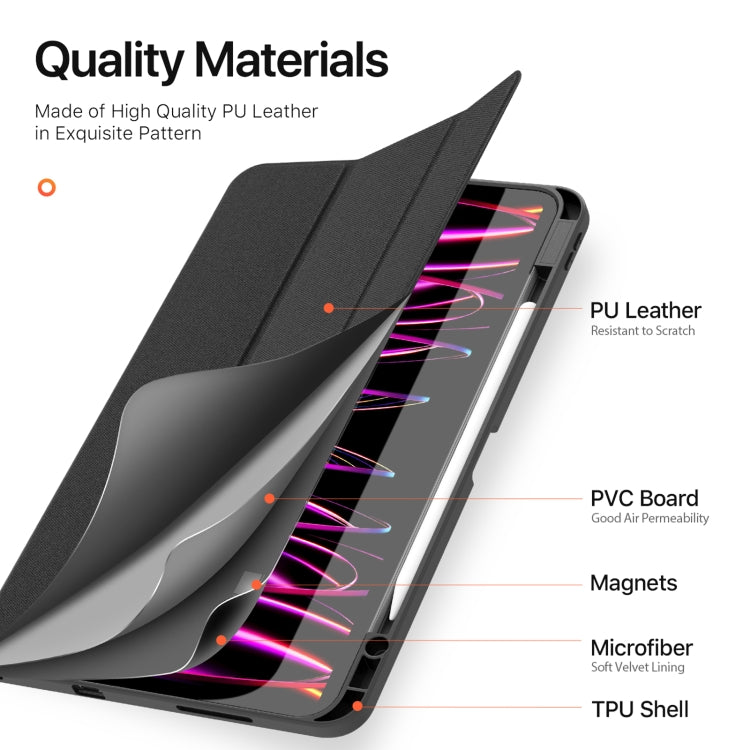 DUX DUCIS Domo Series Cloth Texture Magnetic Leather Tablet Case