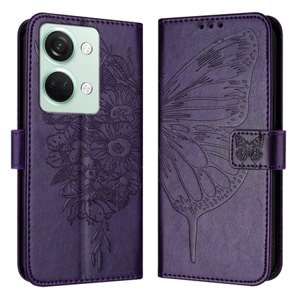 Embossed Butterfly Leather Phone Case, For OnePlus Nord CE3, For OnePlus Ace 2V / Nord 3, For OnePlus Nord N300