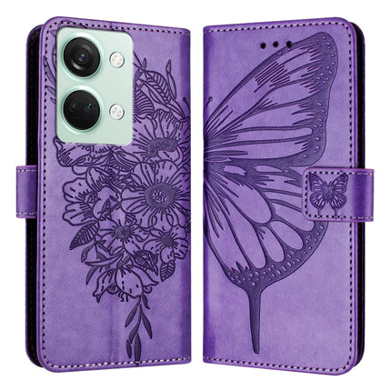 Embossed Butterfly Leather Phone Case, For OnePlus Nord CE3, For OnePlus Ace 2V / Nord 3, For OnePlus Nord N300