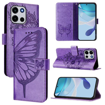 Embossed Butterfly Leather Phone Case, For OnePlus Turbo 6X Pro 5G, For OnePlus Turbo 6, For OnePlus Ace 5 Ultra