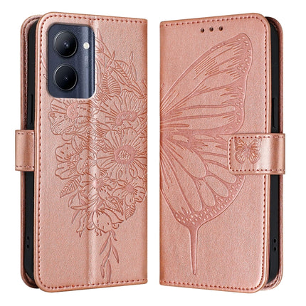 Embossed Butterfly Leather Phone Case, For Realme Narzo 60 Pro Global, For Realme C65 4G Global, For Realme C33 2022 / C33 2023 Global