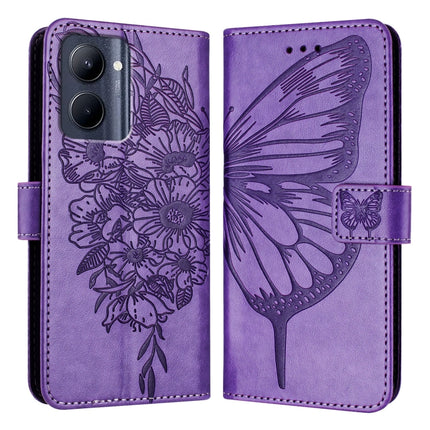 Embossed Butterfly Leather Phone Case, For Realme Narzo 60 Pro Global, For Realme C65 4G Global, For Realme C33 2022 / C33 2023 Global