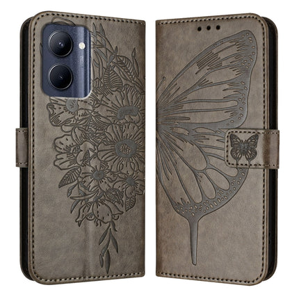 Embossed Butterfly Leather Phone Case, For Realme Narzo 60 Pro Global, For Realme C65 4G Global, For Realme C33 2022 / C33 2023 Global