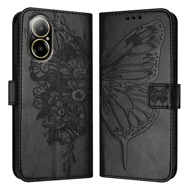 Embossed Butterfly Leather Phone Case, For Realme C67 4G Global, For Realme C67 5G India/Narzo 60x Global, For Realme 11 4G Global