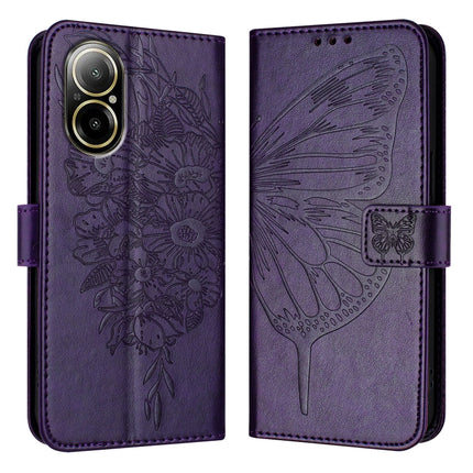 Embossed Butterfly Leather Phone Case, For Realme C67 4G Global, For Realme C67 5G India/Narzo 60x Global, For Realme 11 4G Global